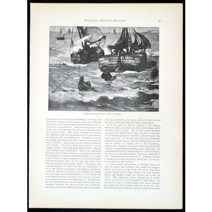 DEPARTURE OF FISHING SMACKS 1893 Hendrik Willem Mesdag PRINT