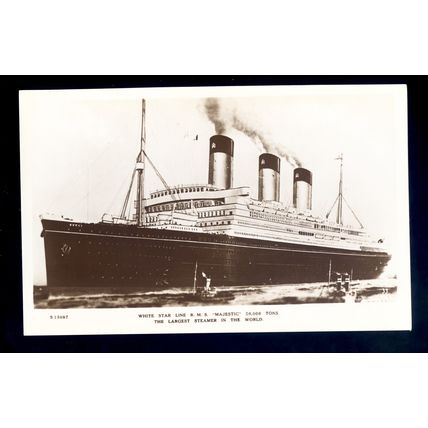 LS3810 - White Star Line Liner - Majestic - postcard