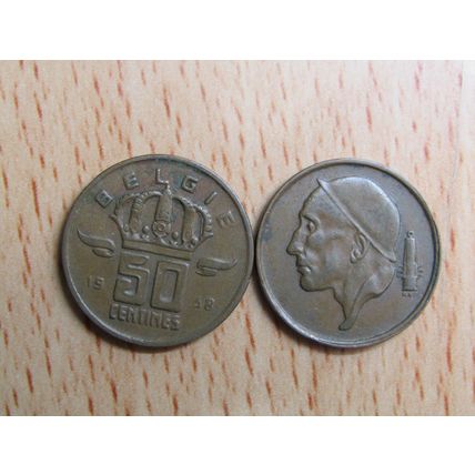 Belgium 1958 50 Centime Belgie (Dutch - Flemish Text) Coin
