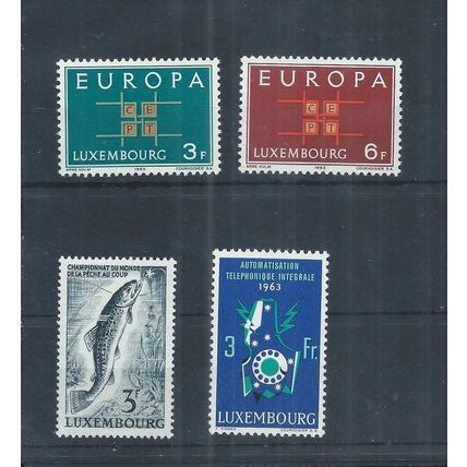 Luxembourg stamps. 1963 Europa, Fishing Championship & Telephone MH (AK072)