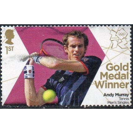 Great Britain QEII 2012 Olympic Gold Andy Murray men’s Tennis Used SG 3357 stamp