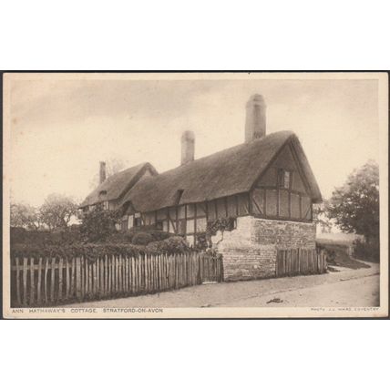 Ann Hathaway's Cottage, Stratford-on-Avon, c.1920s - JJ Ward Postcard