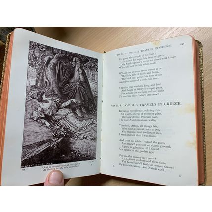 c1907 THE POETICAL WORKS OF ALFRED LORD TENNYSON ILLUSTRATED LEATHER BOOK (P5)