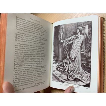 c1907 THE POETICAL WORKS OF ALFRED LORD TENNYSON ILLUSTRATED LEATHER BOOK (P5)