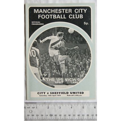 1973 programme Manchester City v. Sheffield United