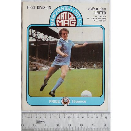 1976 programme Manchester City v. West Ham United