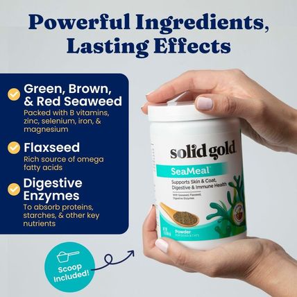 NEW! Solid Gold SeaMeal Cat & Dog Food Topper / Kelp Powder BB 8/2027 FREE Ship