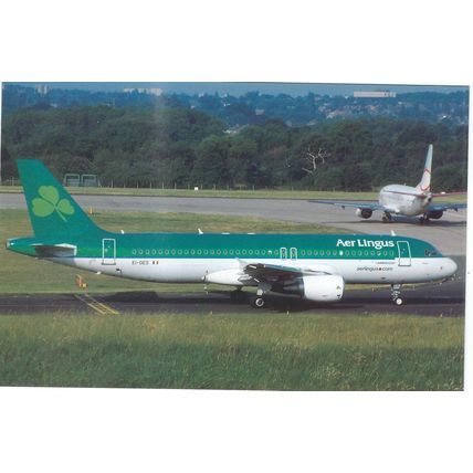 AIRBUS A320 AIRCRAFT AER LINGUS AT BIRMINGHAM AIRPORT. CARD NO BHX 80
