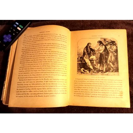 The Adventures Of Robinson Crusoe By Daniel Defoe Circa 1900 10" Tall Good Shape