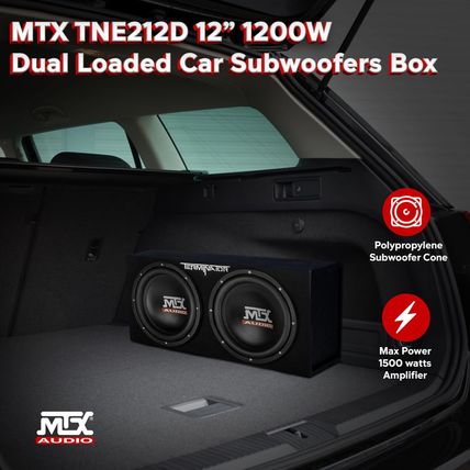 MTX Terminator Dual 12-Inch Subwoofers with Loaded Enclosure, 1200W Max Power, 4
