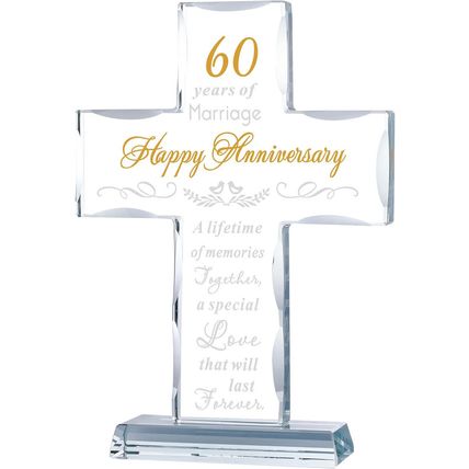 YWHL 60Th Anniversary Cross Gifts for Couple Parents, 60 Years Wedding Anniversa
