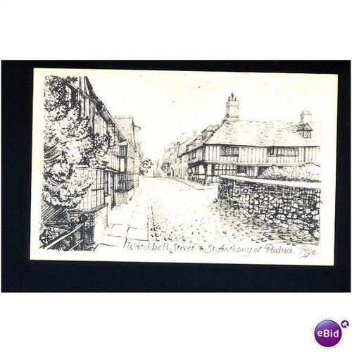 Sussex RYE Watchbell Street Art Postcard by Norman