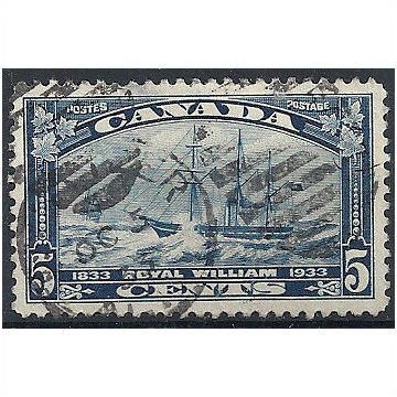 Canada 1933 SG331 5c Blue Steamboat Good Used.