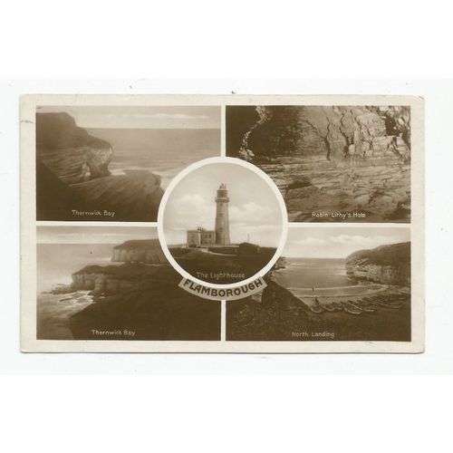 SUPERB MULTI-VIEW R.P. POSTCARD of FLAMBOROUGH YORKSHIRE (520)