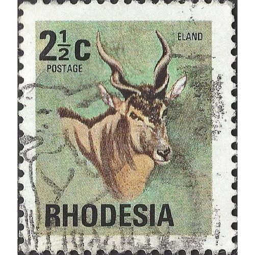 RHODESIA, MAMMALS, Eland, green 1974, 2½c, #3