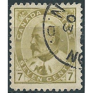 Canada 1903 SG180 7c Yellow-Olive Fine Used ....
