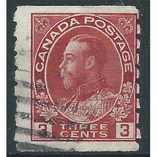 Canada 1925 SG258b 3c Carmine Die II Imperf x Perf 8 Good/Fine Used....