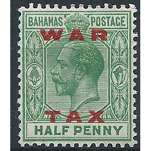 Bahamas 1919 SG102 1/2d Green WAR TAX Mounted Mint ...