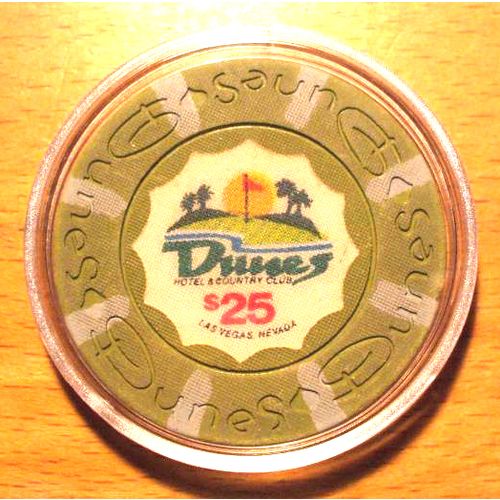Dunes $25. Casino Chip - Las Vegas, Nevada - 1989