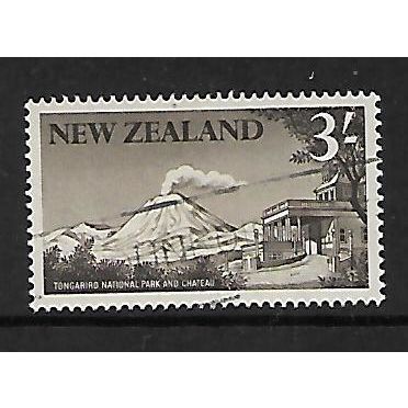 NEW ZEALAND 1960 SG 798 3s TONGARIRO BLACKISH BROWN F/ USED
