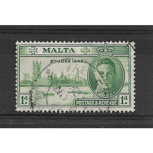 Malta.SG232 1d Green.Fine Used.July19