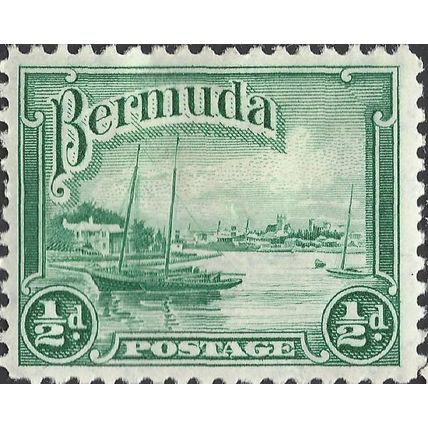 BERMUDA, SHIP, Sailing yacht Lucie, green 1936, ½d