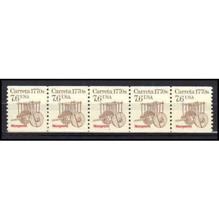2255 7.6c Carreta Very Fine MNH Dry Gum PNC 2/5 X2988