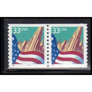 3280 33c U.S. Flag Over City Very Fine MNH CNP Left 1111 PA2061