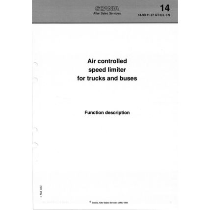 Scania Trucks And Buses Speed Limiter Function Description 93 14931127GTKLEN PDF