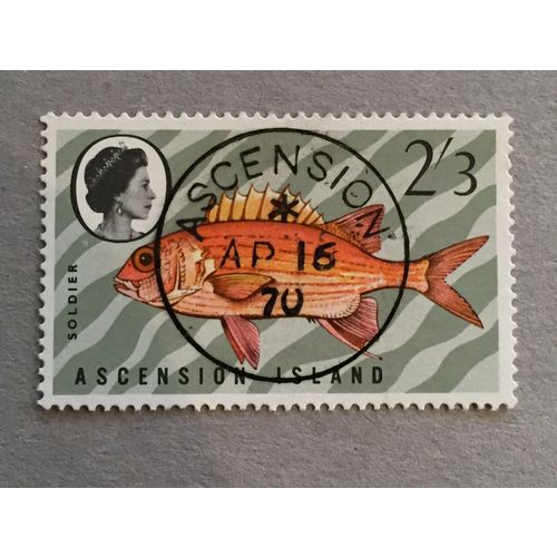 Ascension QEII 1970 Fishes 2s 3d Squirrelfish Used SG 129 Sc 133 postage stamp