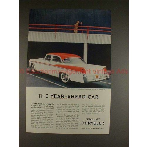 1956 Chrysler Windsor V-8 4-door Sedan Ad - Year Ahead!