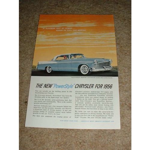 1956 Chrysler Windsor Newport Car Ad, NICE!!!