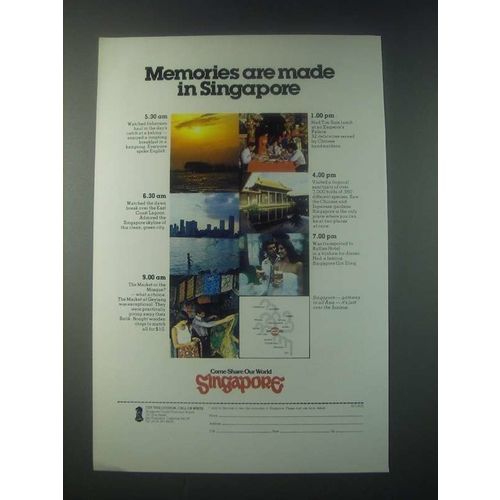 1978 Singapore Tourism Ad - Memories are Made in Singapore