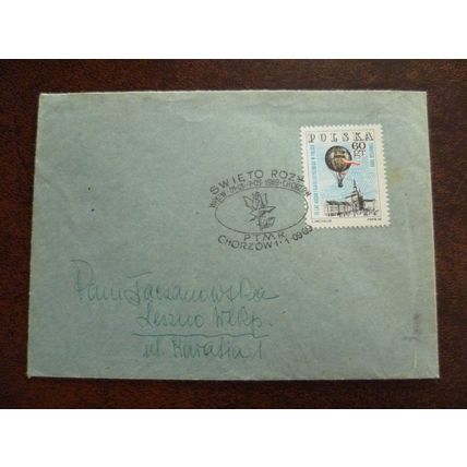Poland 1969 Chorzow Rose Festival special event cover flowers