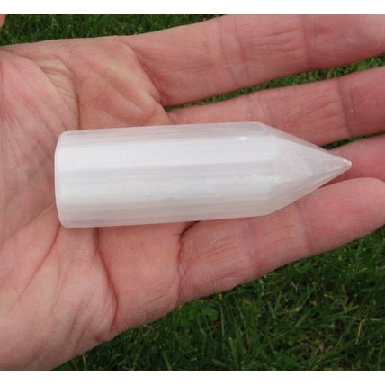 A Selenite Point Crystal 6 Sided 3 Inch Metaphysical Spiritual Energy Work