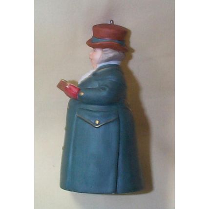 Hallmark Keepsake - - Dickens Caroler Bell - - Mr. Ashbourne - - 1990 - - QX5056