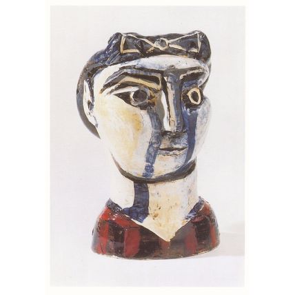 Pablo Picasso Head Of A Woman With Bow Sculpture Tate Gallery Painting Postcard