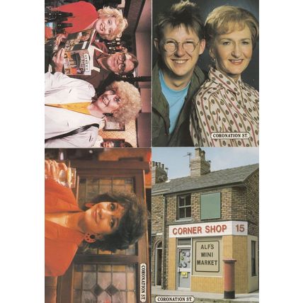 Coronation Street Alfs Mini Market Alma Vera Duckworth 4x Postcard s