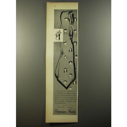 1954 Dominique France Tie Ad - Caf Montparnasse