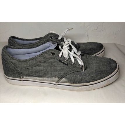 Vans Off the Wall Womens 6.5 Skateboarding Lace Up Sneakers Canvas Charcoal Grey