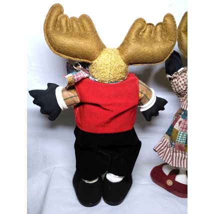 Christmas Moose's 15" Tall - Pair Male & Female! Adorable Christmas Season Decor