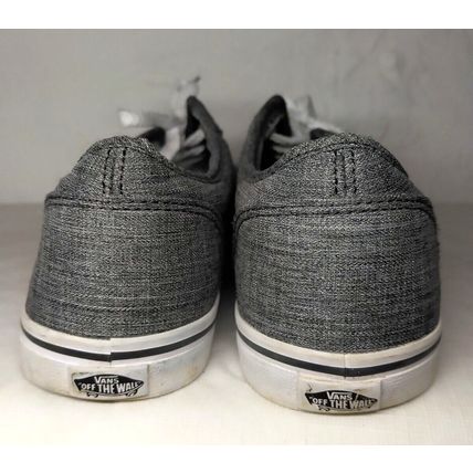 Vans Off the Wall Womens 6.5 Skateboarding Lace Up Sneakers Canvas Charcoal Grey