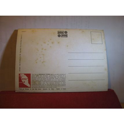 GEORGE TOWN AT NIGHT, PENANG, MALAYSIA unused postcard by John Hinde =