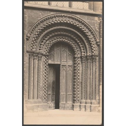 Door, Lincoln Cathedral, Lincolnshire, c.1930s - Smith RP Postcard