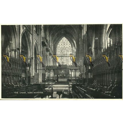 Choir, York Minster, 91283 Valentine's Silveresque Postcard, 1935