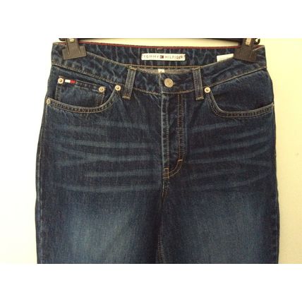 WOMENS TOMMY HILFIGER BLUE STRAIGHT LEG COTTON DENIM JEANS UK 8 W29 L32 RRP £80