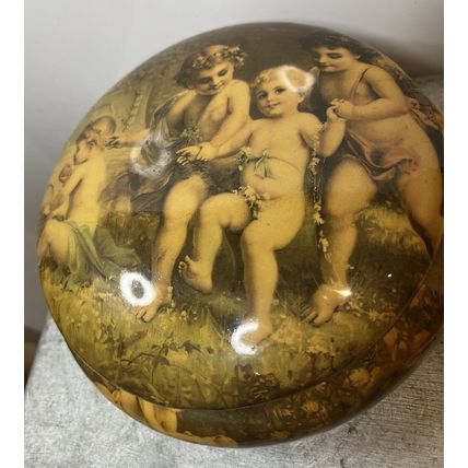 Ceramic Angel Lidded Dresser Powder Box Vintage Collectible