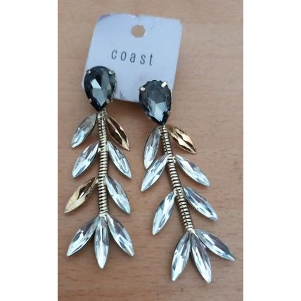Coast Burlington Earrings Gold Silver Colour Leaf Shape Ladies for pierced ears