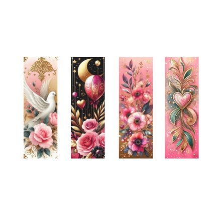 Valentines Day Bookmarks Book Markers Gift For Reader (X4)