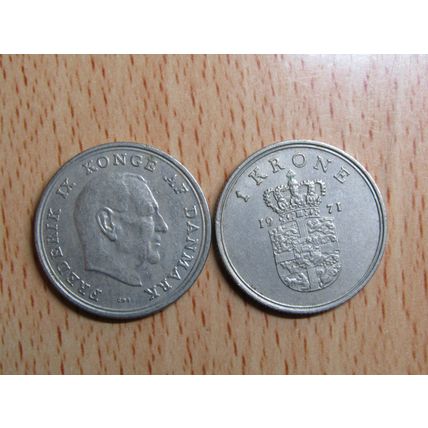 Denmark 1971 1 Krone Coin